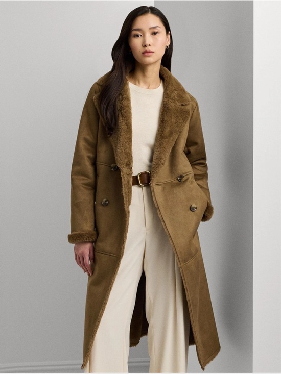 Ralph Lauren Jackets & Blazers - NWT Polo Ralph Lauren Camel Faux-Shearling Double-Breasted Long Coat Size S